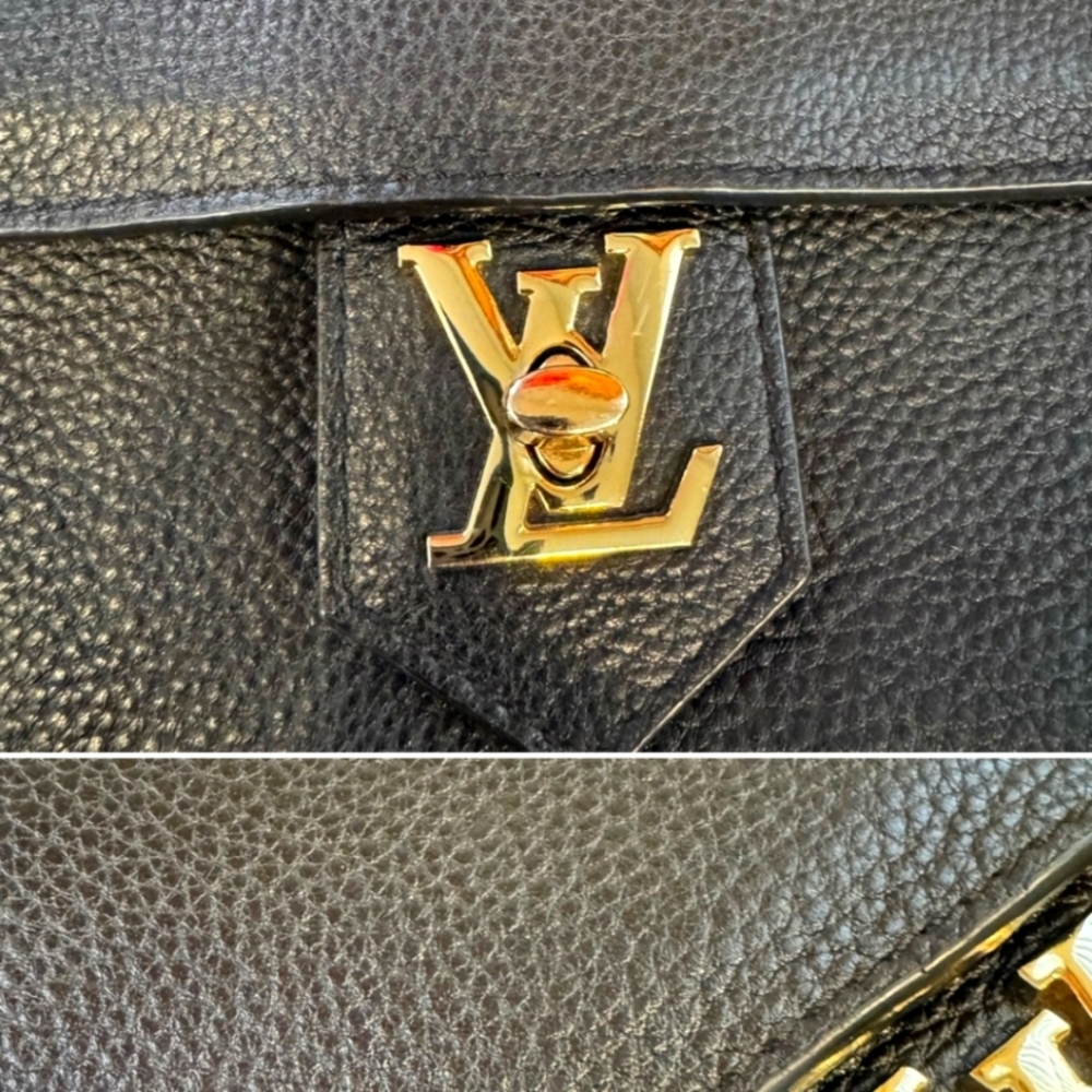 Like New Louis Vuitton Lock Me Black Calfskin w Gold Hardware Bag + Dustbag - Picture 2 of 8
